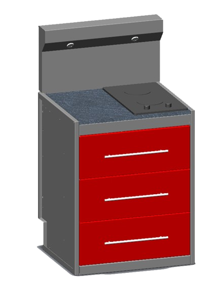 Module desserte avec plaque de cuisson gaz ou électrique